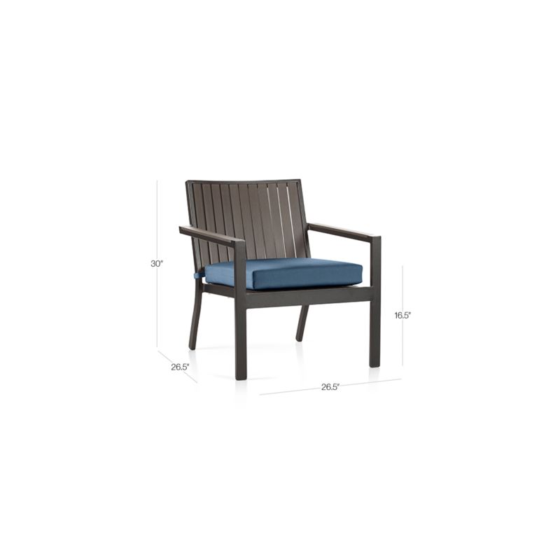 Alfresco Grey Outdoor Lounge Chair with Sapphire Sunbrella ® Cushion