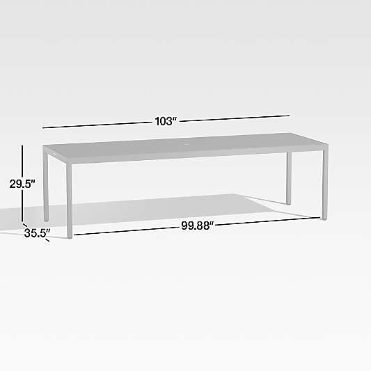 Alfresco 103" Black Rectangular Outdoor Dining Table