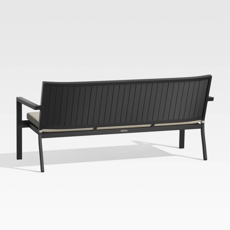 Alfresco Black Outdoor Sofa with Ash Brown Sunbrella ® Cushion - image 4 of 7