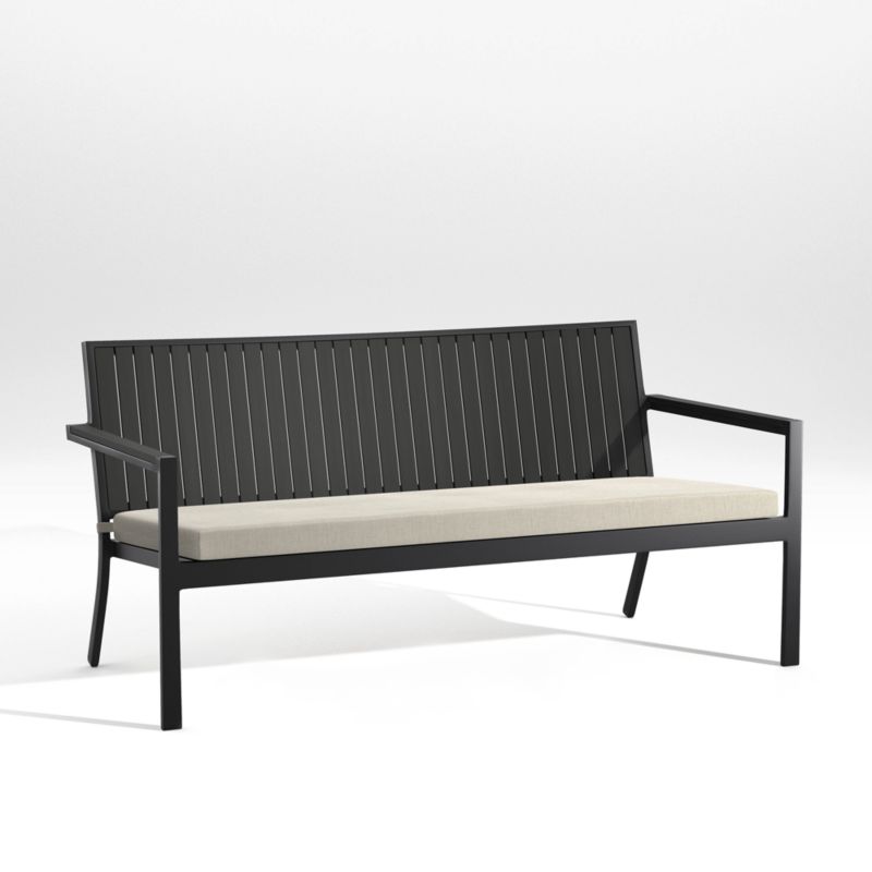 Alfresco Black Outdoor Sofa with Ash Brown Sunbrella ® Cushion - image 2 of 7