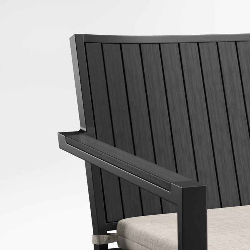 Alfresco Black Outdoor Sofa with Ash Brown Sunbrella ® Cushion - image 5 of 7