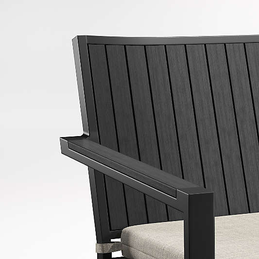 Alfresco Black Outdoor Sofa with Ash Brown Sunbrella ® Cushion