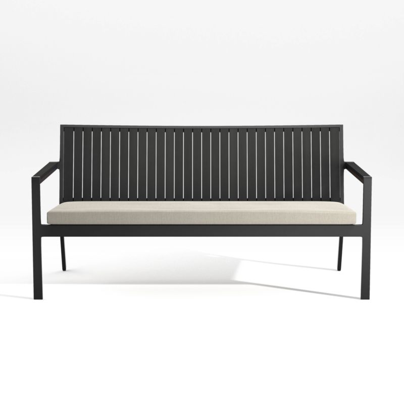 Alfresco Black Outdoor Sofa with Ash Brown Sunbrella ® Cushion - image 0 of 7