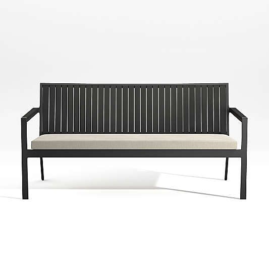 Alfresco Black Outdoor Sofa with Ash Brown Sunbrella ® Cushion