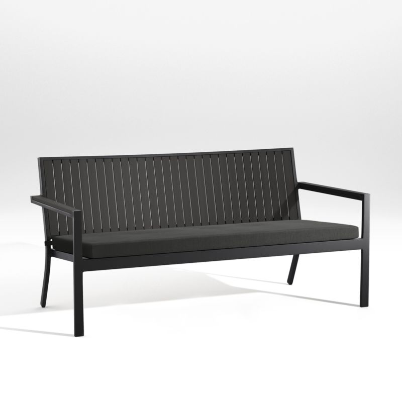 Alfresco Black Outdoor Sofa with Charcoal Grey Sunbrella ® Cushion - image 2 of 7