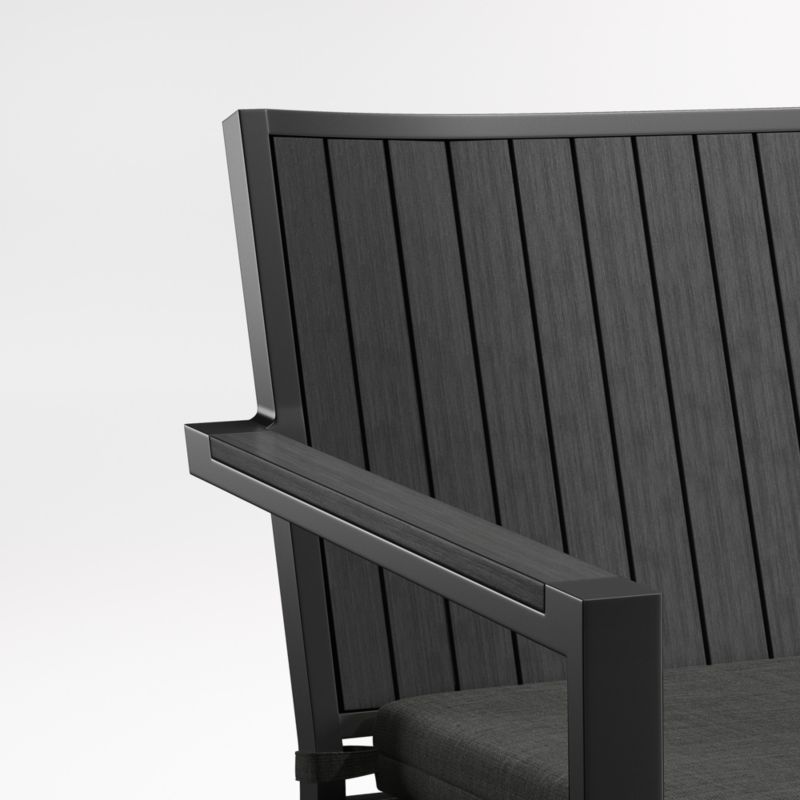 Alfresco Black Outdoor Sofa with Charcoal Grey Sunbrella ® Cushion - image 5 of 7