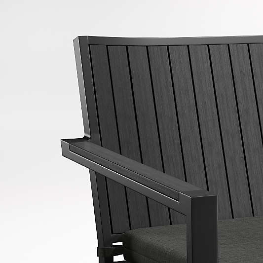 Alfresco Black Outdoor Sofa with Charcoal Grey Sunbrella ® Cushion