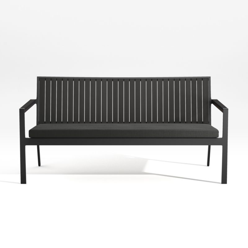 Alfresco Black Outdoor Sofa with Charcoal Grey Sunbrella ® Cushion - image 0 of 7