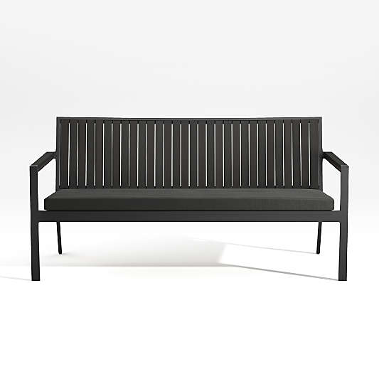 Alfresco Black Outdoor Sofa with Charcoal Grey Sunbrella ® Cushion