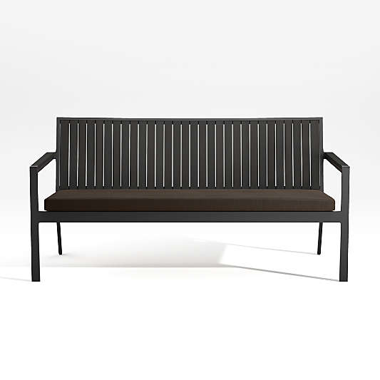 Alfresco Black Outdoor Sofa with Java Brown Sunbrella ® Cushion