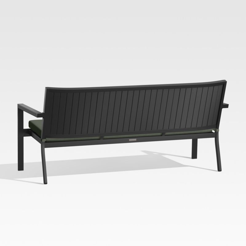 Alfresco Black Outdoor Sofa with Sage Green Sunbrella ® Cushion - image 4 of 7