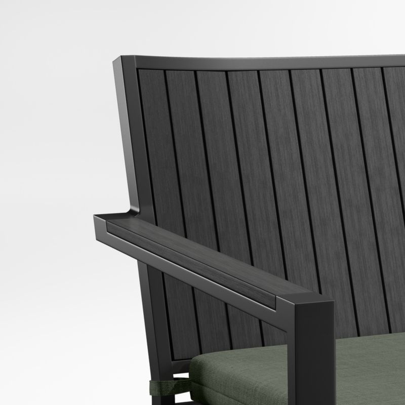 Alfresco Black Outdoor Sofa with Sage Green Sunbrella ® Cushion - image 5 of 7