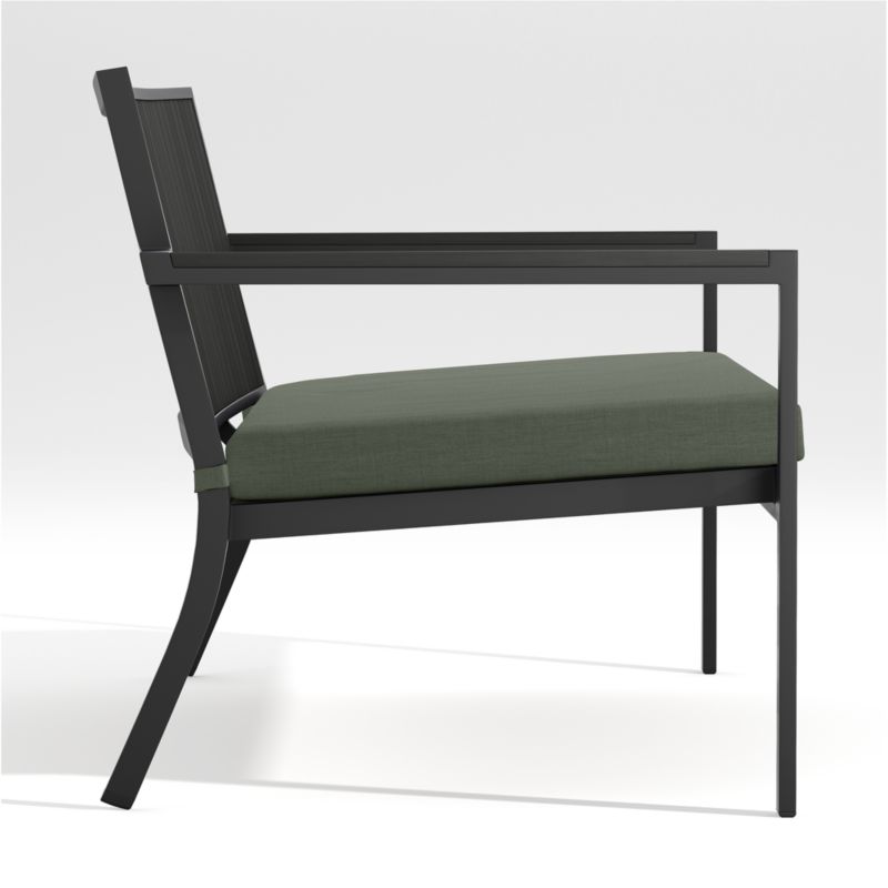 Alfresco Black Outdoor Sofa with Sage Green Sunbrella ® Cushion - image 3 of 7