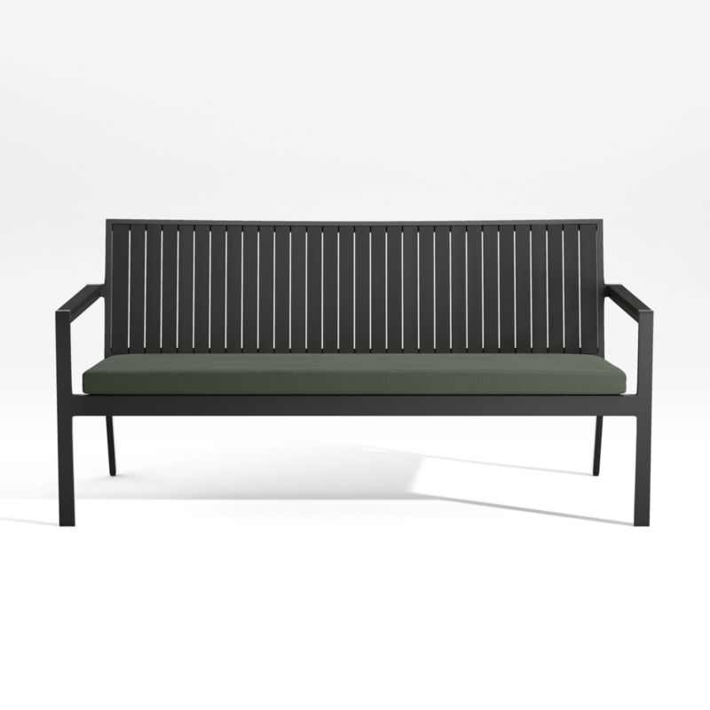 Alfresco Black Outdoor Sofa with Sage Green Sunbrella ® Cushion - image 0 of 7