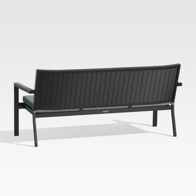 Alfresco Black Outdoor Sofa with Spa Blue Sunbrella ® Cushion - image 4 of 7