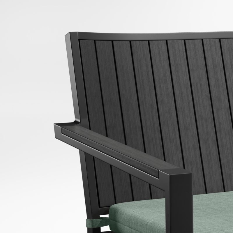 Alfresco Black Outdoor Sofa with Spa Blue Sunbrella ® Cushion - image 5 of 7