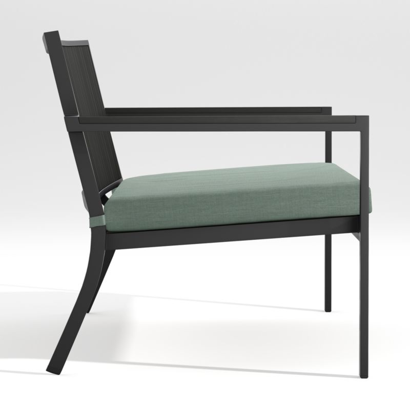 Alfresco Black Outdoor Sofa with Spa Blue Sunbrella ® Cushion - image 3 of 7