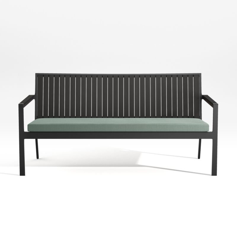 Alfresco Black Outdoor Sofa with Spa Blue Sunbrella ® Cushion - image 0 of 7