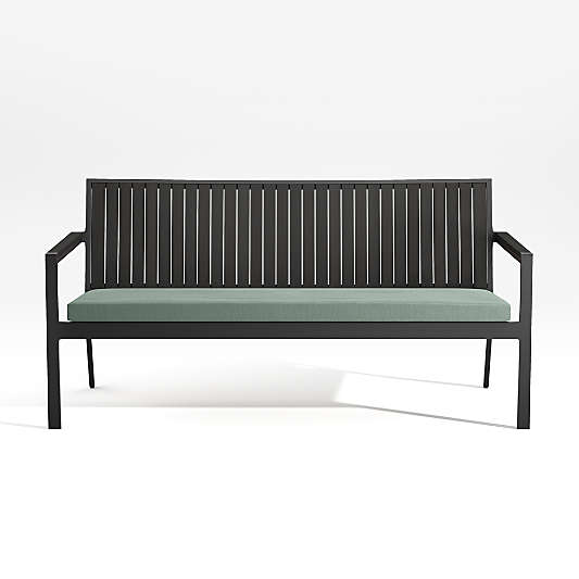 Alfresco Black Outdoor Sofa with Spa Blue Sunbrella ® Cushion