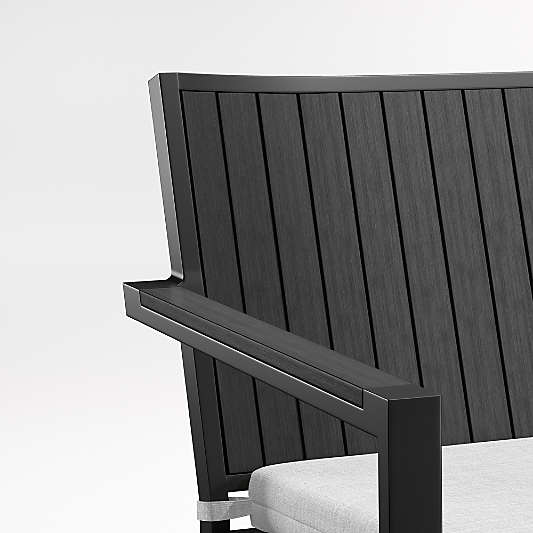 Alfresco Black Outdoor Sofa with White Sunbrella ® Cushion