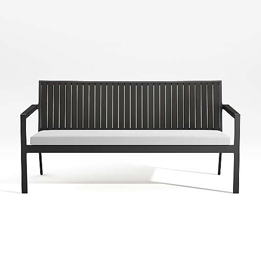 Alfresco Black Outdoor Sofa with White Sunbrella ® Cushion