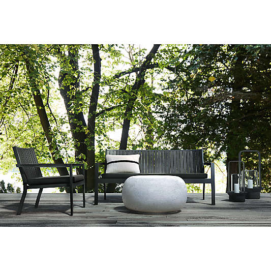 Alfresco 62" Black Outdoor Sofa with Silver Sunbrella ® Cushion