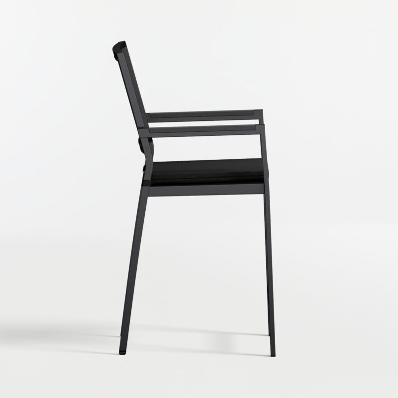 Alfresco Black Metal Outdoor Counter Stool with Canvas Black Sunbrella ® Cushion - image 3 of 6