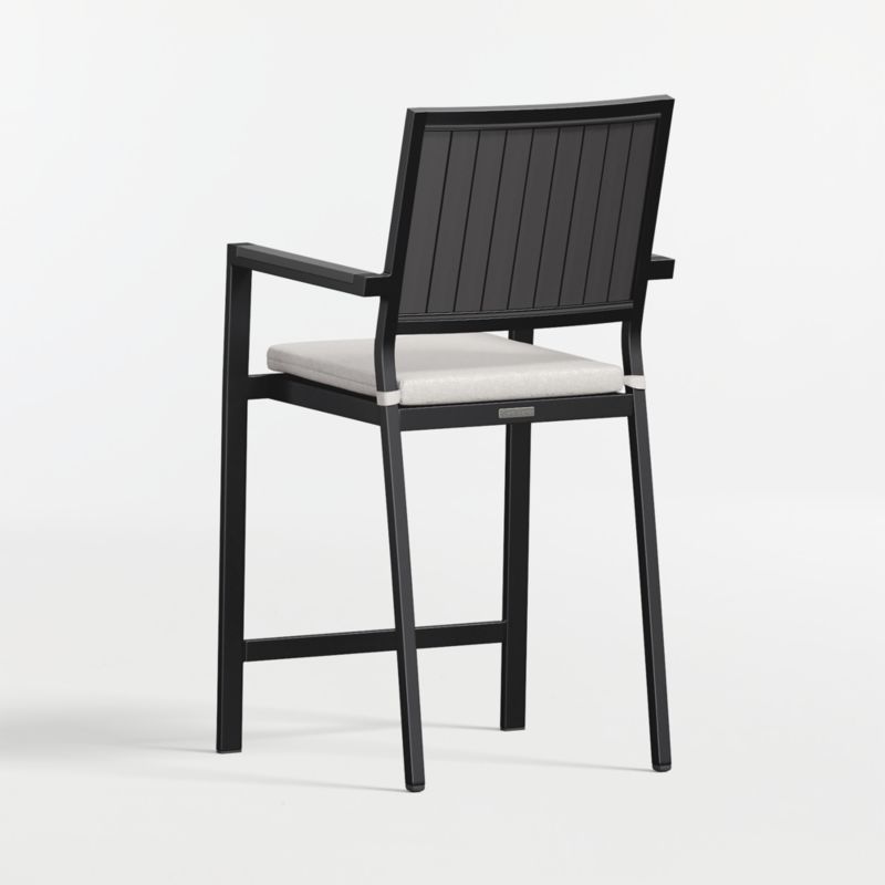 Alfresco Black Metal Outdoor Counter Stool with Canvas Canvas Sunbrella ® Cushion - image 4 of 6