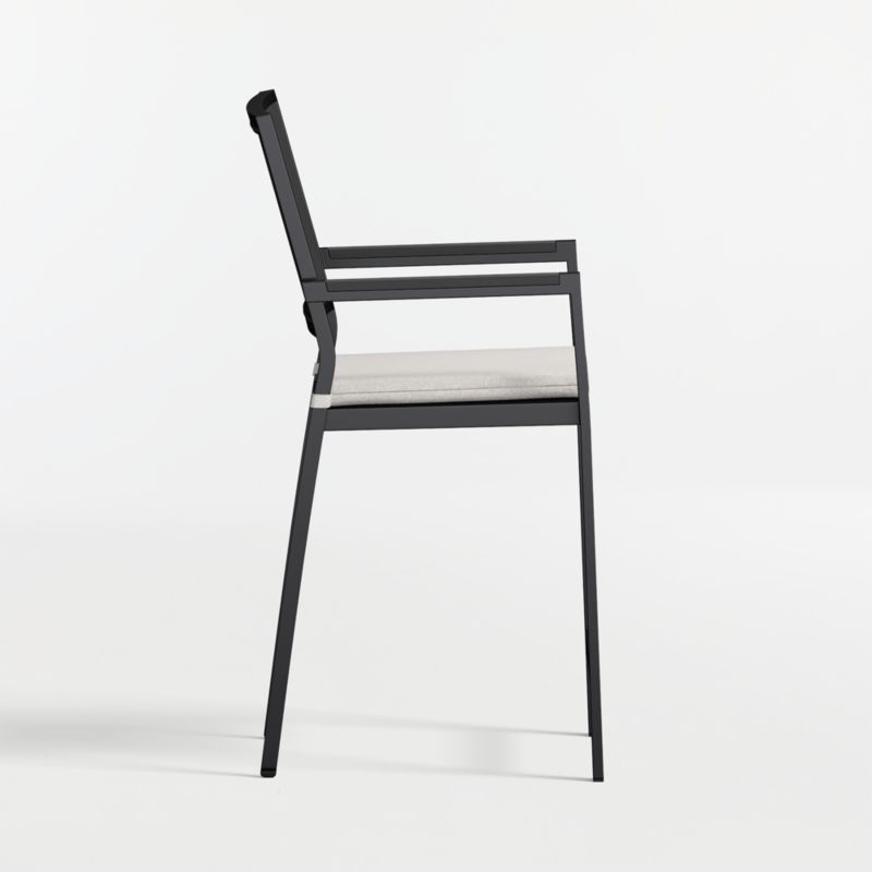 Alfresco Black Metal Outdoor Counter Stool with Canvas Canvas Sunbrella ® Cushion - image 3 of 6