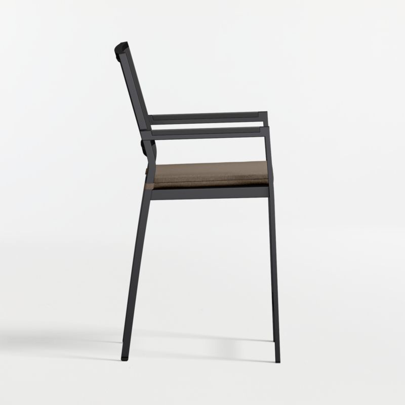 Alfresco Black Metal Outdoor Counter Stool with Cast Shale Sunbrella ® Cushion - image 3 of 6