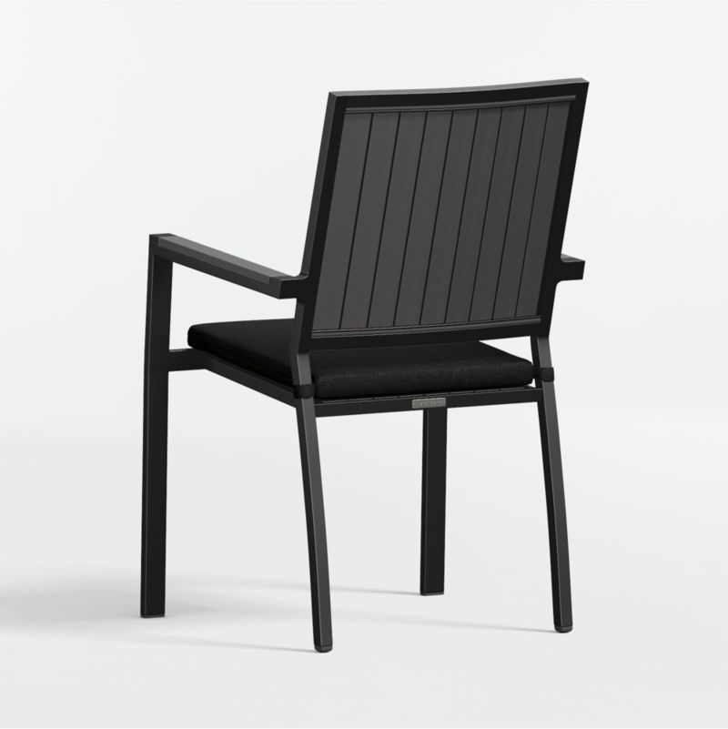 Alfresco Black Metal Outdoor Dining Armchair with Canvas Black Sunbrella ® Cushion - image 6 of 9