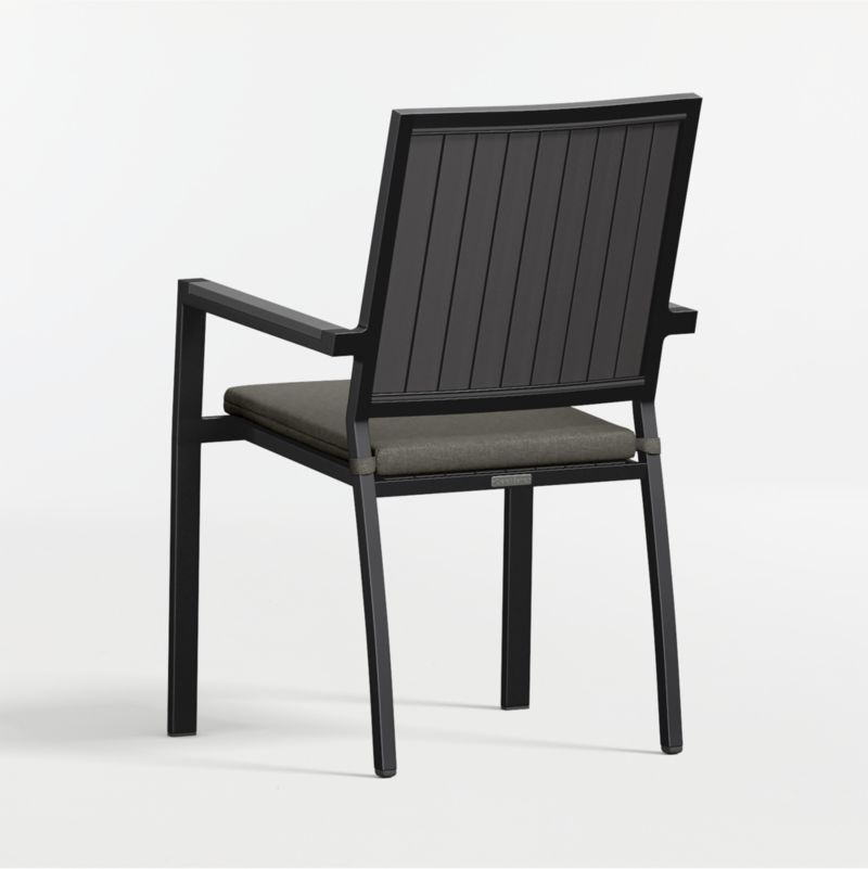 Alfresco Black Metal Outdoor Dining Armchair with Canvas Charcoal Sunbrella ® Cushion - image 6 of 9