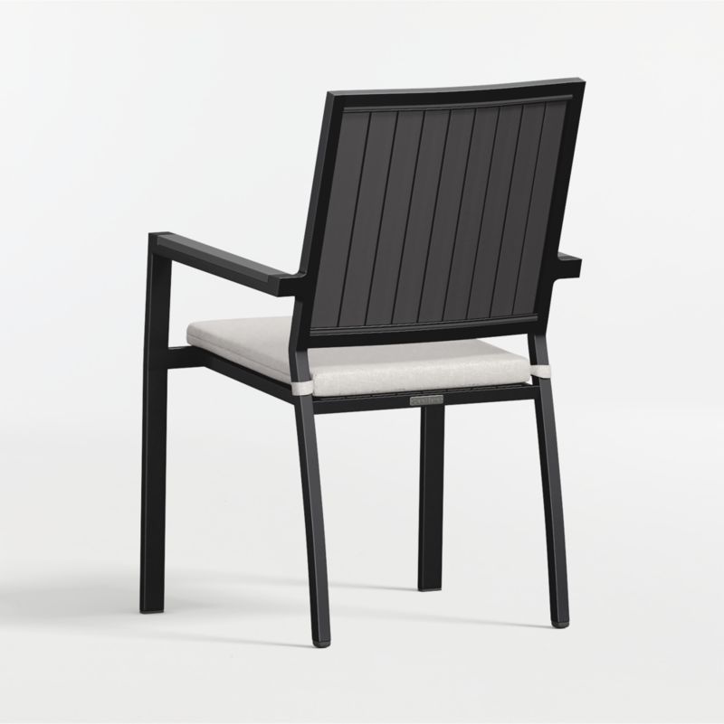 Alfresco Black Metal Outdoor Dining Armchair with Canvas Canvas Sunbrella ® Cushion - image 6 of 9