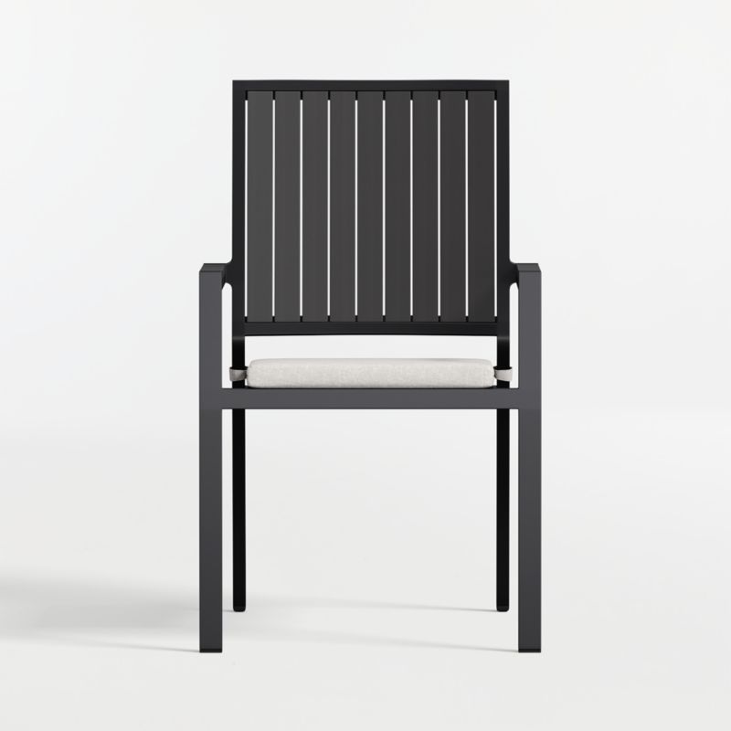 Alfresco Black Metal Outdoor Dining Armchair with Canvas Canvas Sunbrella ® Cushion - image 4 of 9