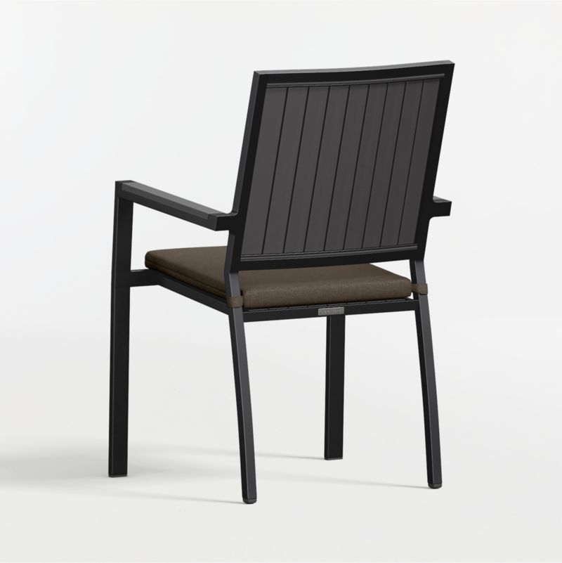 Alfresco Black Metal Outdoor Dining Armchair with Canvas Java Sunbrella ® Cushion - image 6 of 9