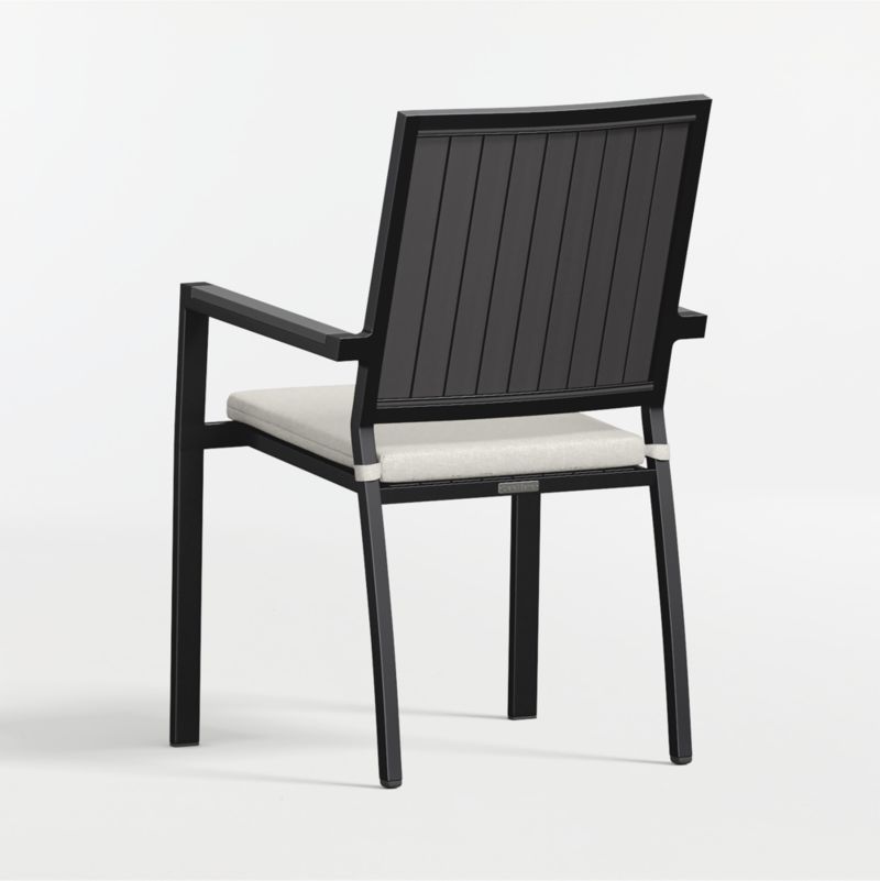 Alfresco Black Metal Outdoor Dining Armchair with Canvas Natural Sunbrella ® Cushion - image 6 of 9
