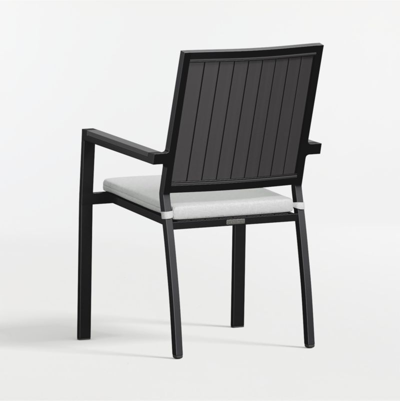Alfresco Black Metal Outdoor Dining Armchair with Canvas White Sunbrella ® Cushion - image 6 of 9