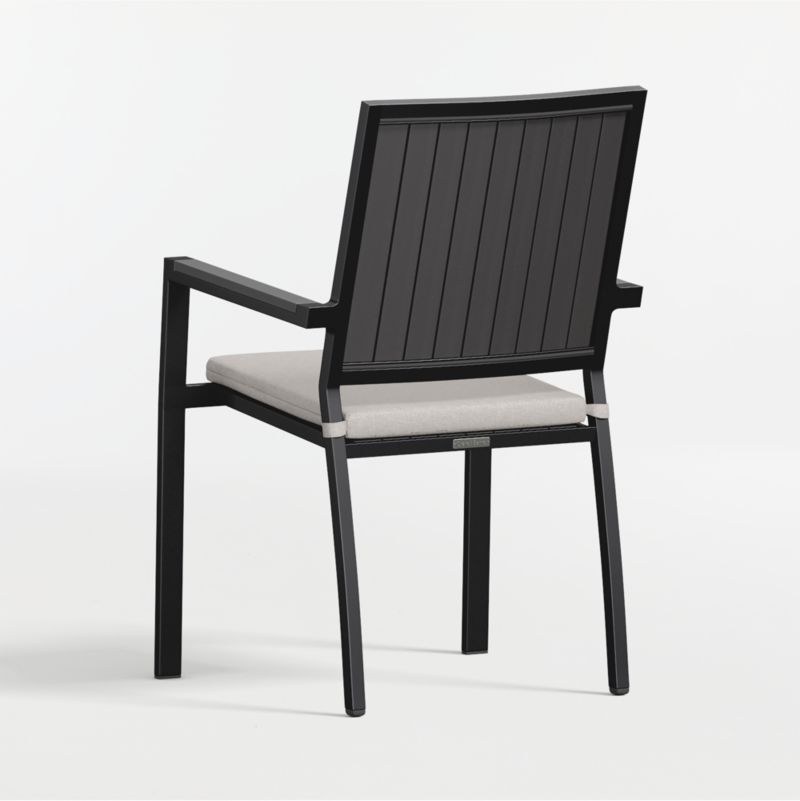 Alfresco Black Metal Outdoor Dining Armchair with Cast Ash Sunbrella ® Cushion - image 6 of 9