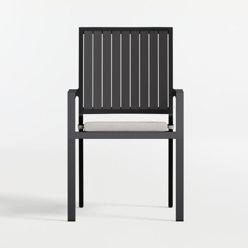 Alfresco Black Metal Outdoor Dining Armchair with Cast Ash Sunbrella ® Cushion - image 4 of 9