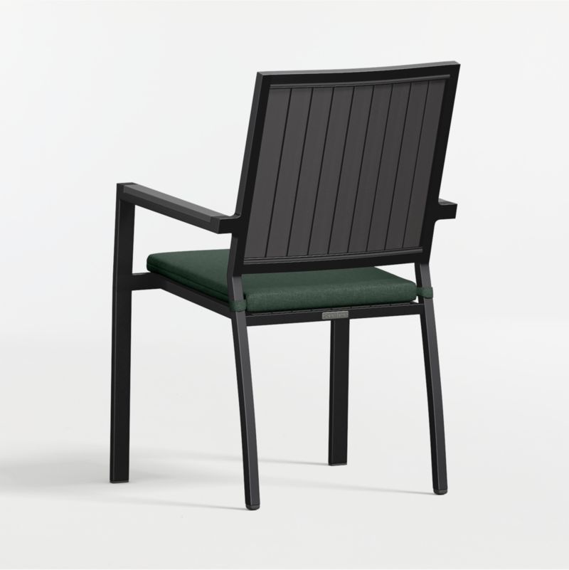 Alfresco Black Metal Outdoor Dining Armchair with Cast Ivy Sunbrella ® Cushion - image 6 of 9