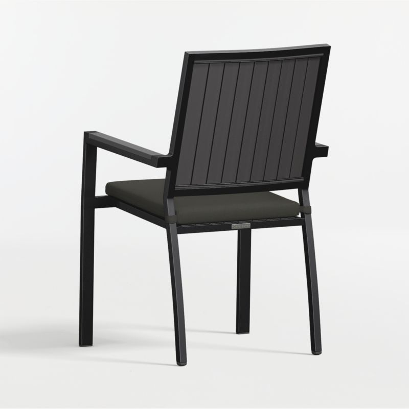 Alfresco Black Metal Outdoor Dining Armchair with Cast Charcoal Sunbrella ® Cushion - image 8 of 11