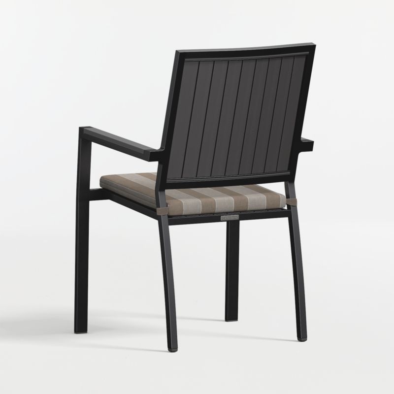 Alfresco Black Metal Outdoor Dining Armchair with Range Dune Sunbrella ® Cushion - image 6 of 9