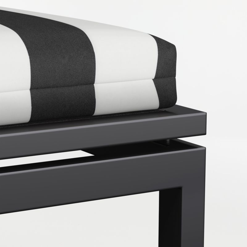 Alfresco Black Metal Outdoor Sun Lounger with Black and White Cabana Stripe Sunbrella ® Cushion - image 7 of 8