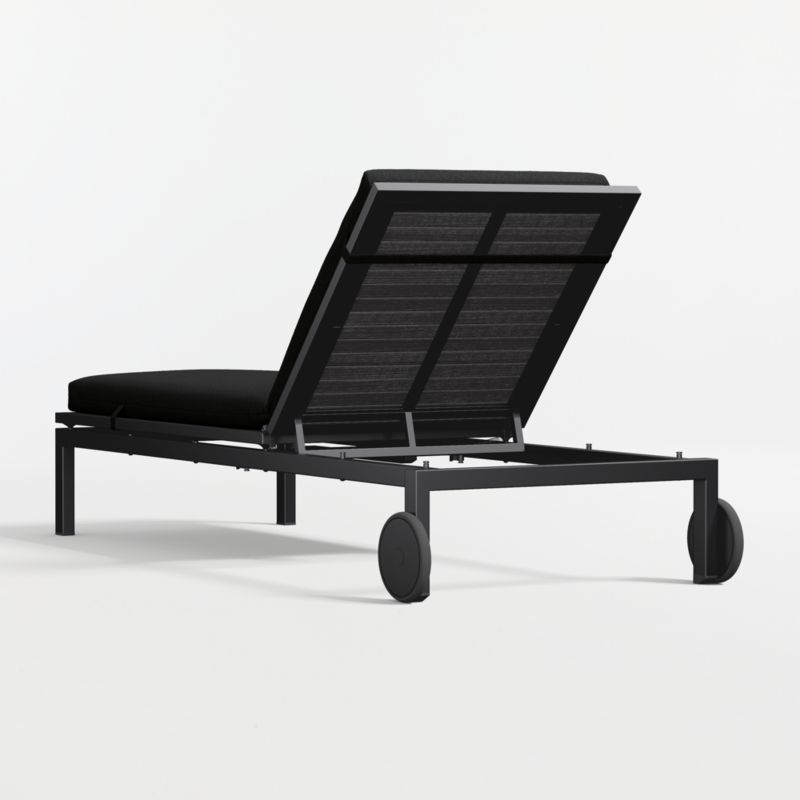 Alfresco Black Metal Outdoor Sun Lounger with Canvas Black Sunbrella ® Cushion - image 6 of 8
