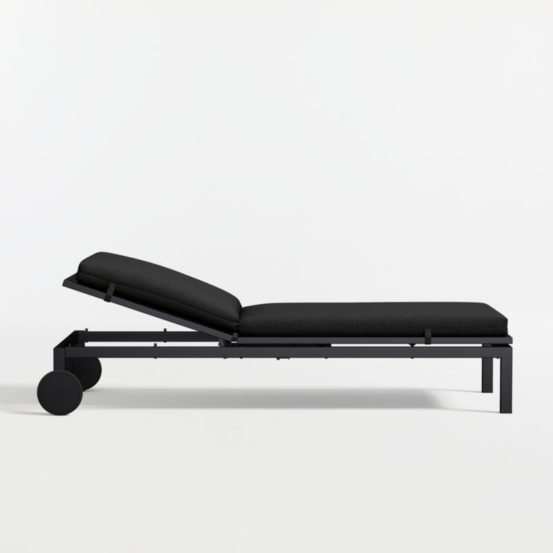 Alfresco Black Metal Outdoor Sun Lounger with Canvas Black Sunbrella ® Cushion - image 4 of 8