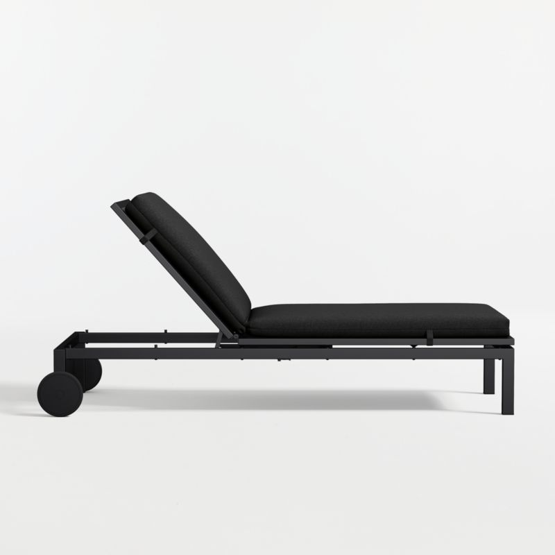 Alfresco Black Metal Outdoor Sun Lounger with Canvas Black Sunbrella ® Cushion - image 3 of 8