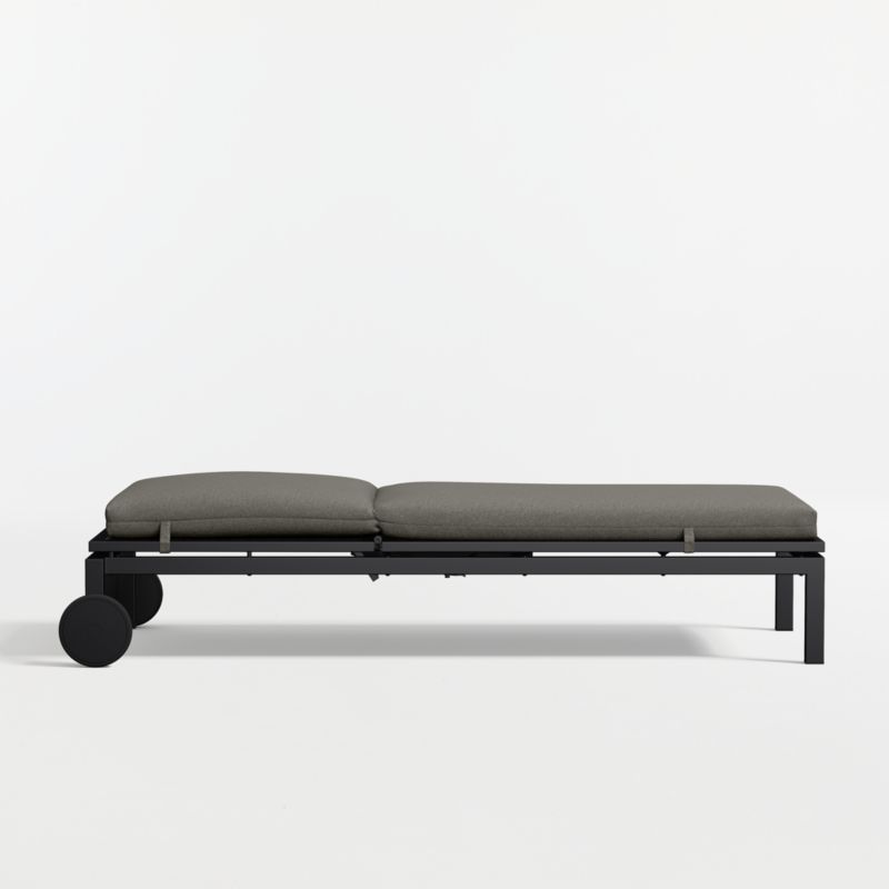 Alfresco Black Metal Outdoor Sun Lounger with Canvas Charcoal Sunbrella ® Cushion - image 5 of 8