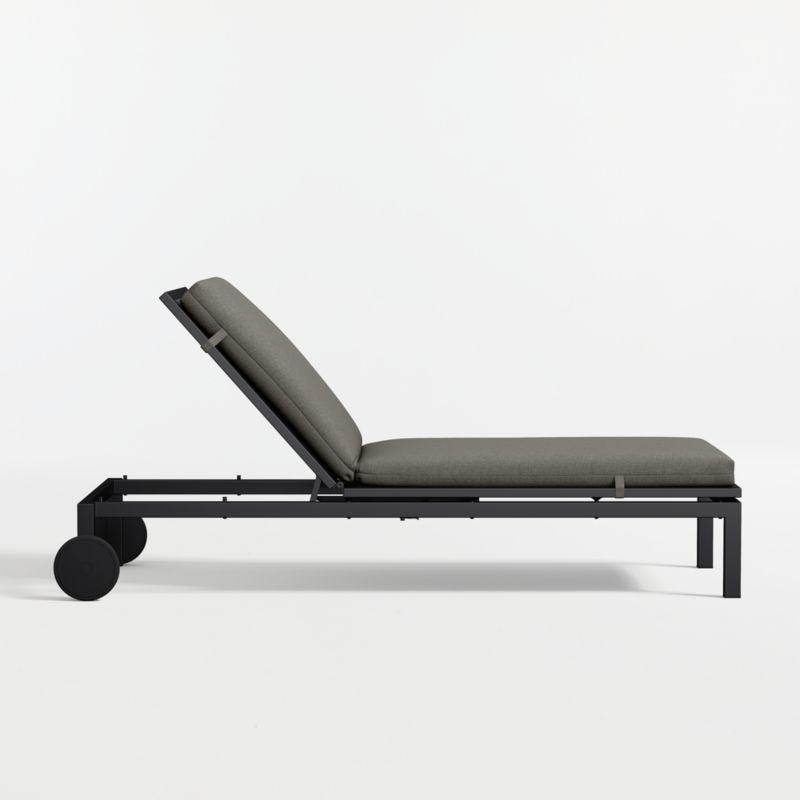 Alfresco Black Metal Outdoor Sun Lounger with Canvas Charcoal Sunbrella ® Cushion - image 3 of 8
