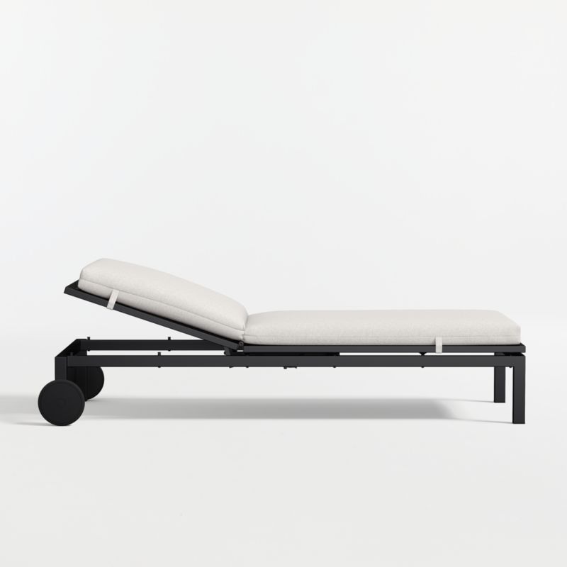 Alfresco Black Metal Outdoor Sun Lounger with Canvas Canvas Sunbrella ® Cushion - image 4 of 8