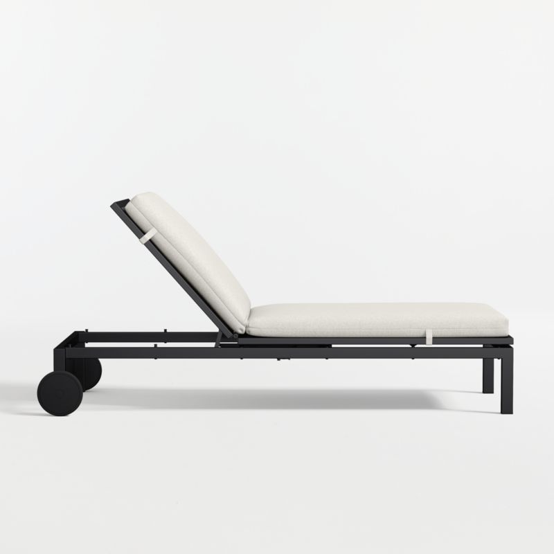 Alfresco Black Metal Outdoor Sun Lounger with Canvas Natural Sunbrella ® Cushion - image 3 of 8
